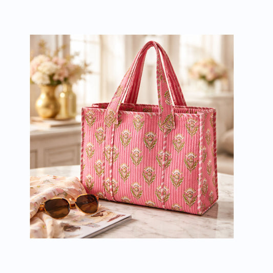 Pink Floral Tote