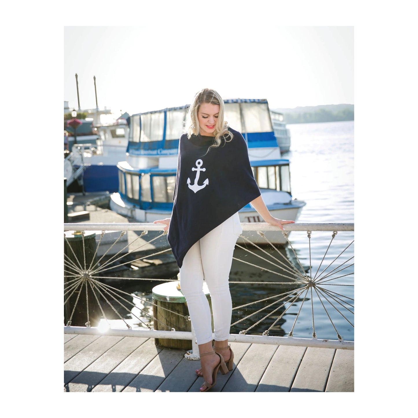 Sundown Poncho-Navy Lobster