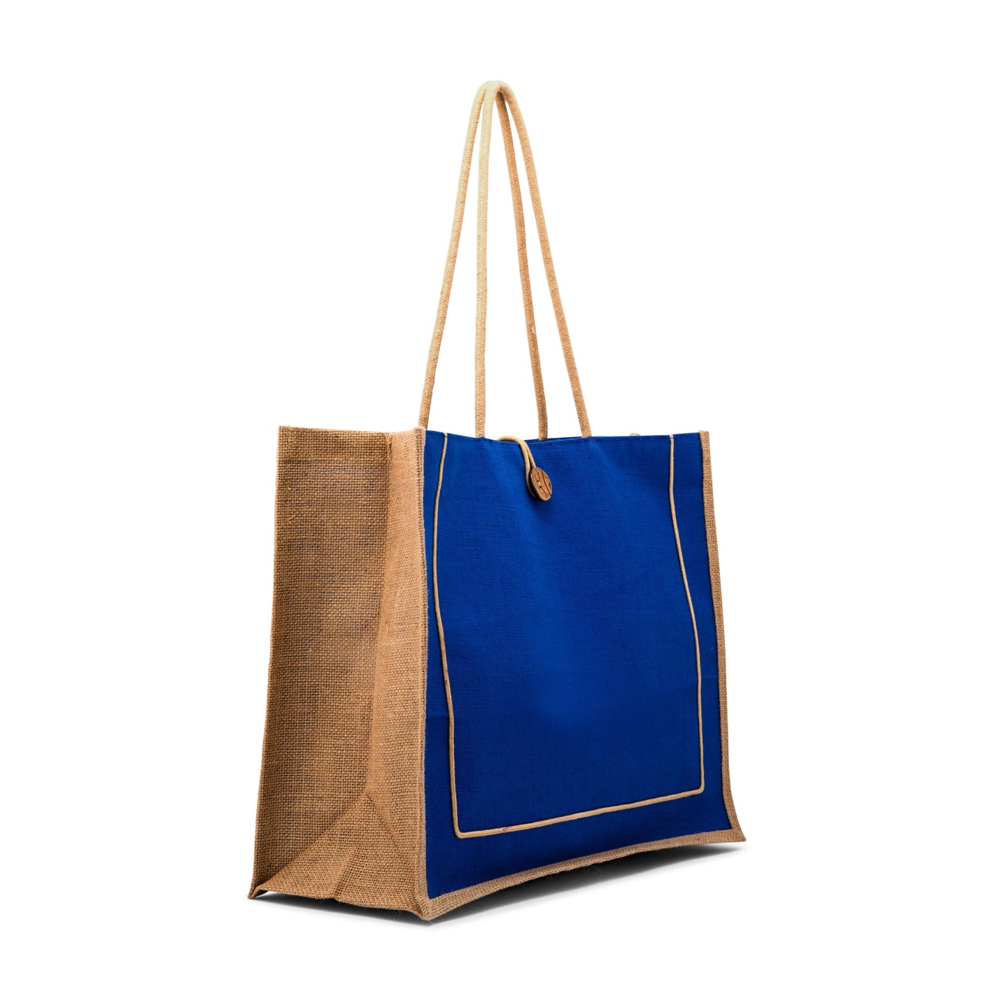 Blue Burlap Tote
