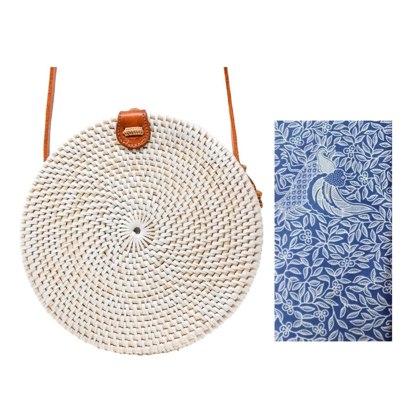 Bali Bag- White/Blue Batik