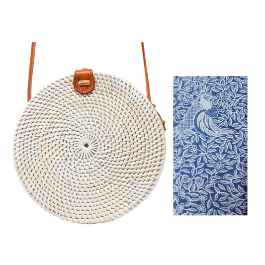 Bali Bag- White/Blue Batik
