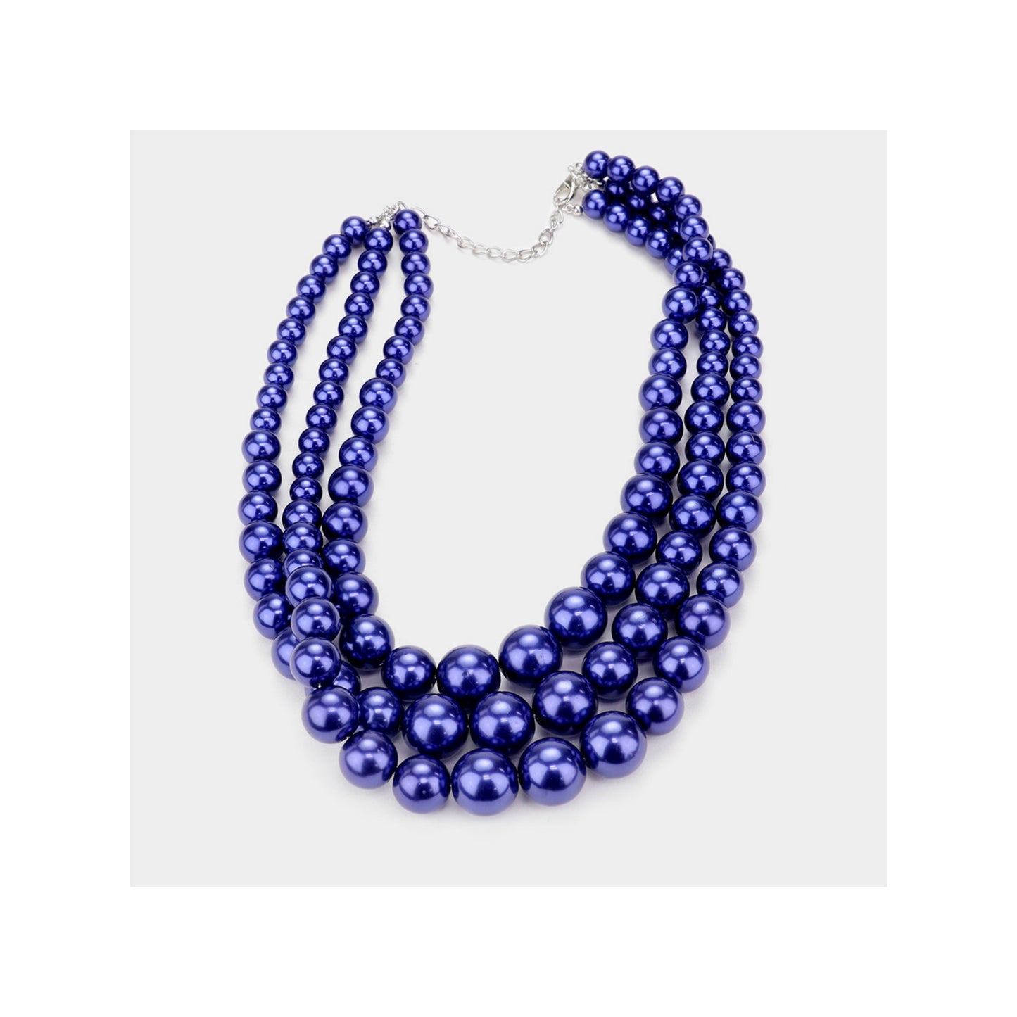 Royal Blue Pearl Necklace Set