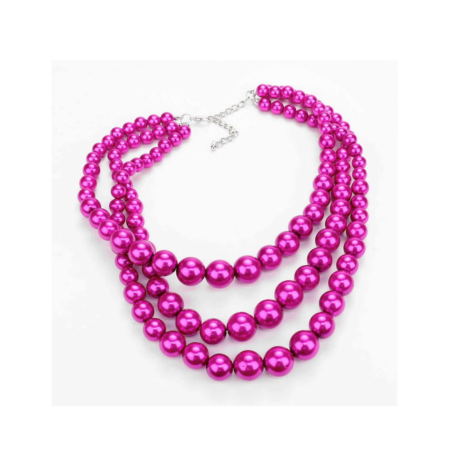 Fuchsia Pearl Necklace Set