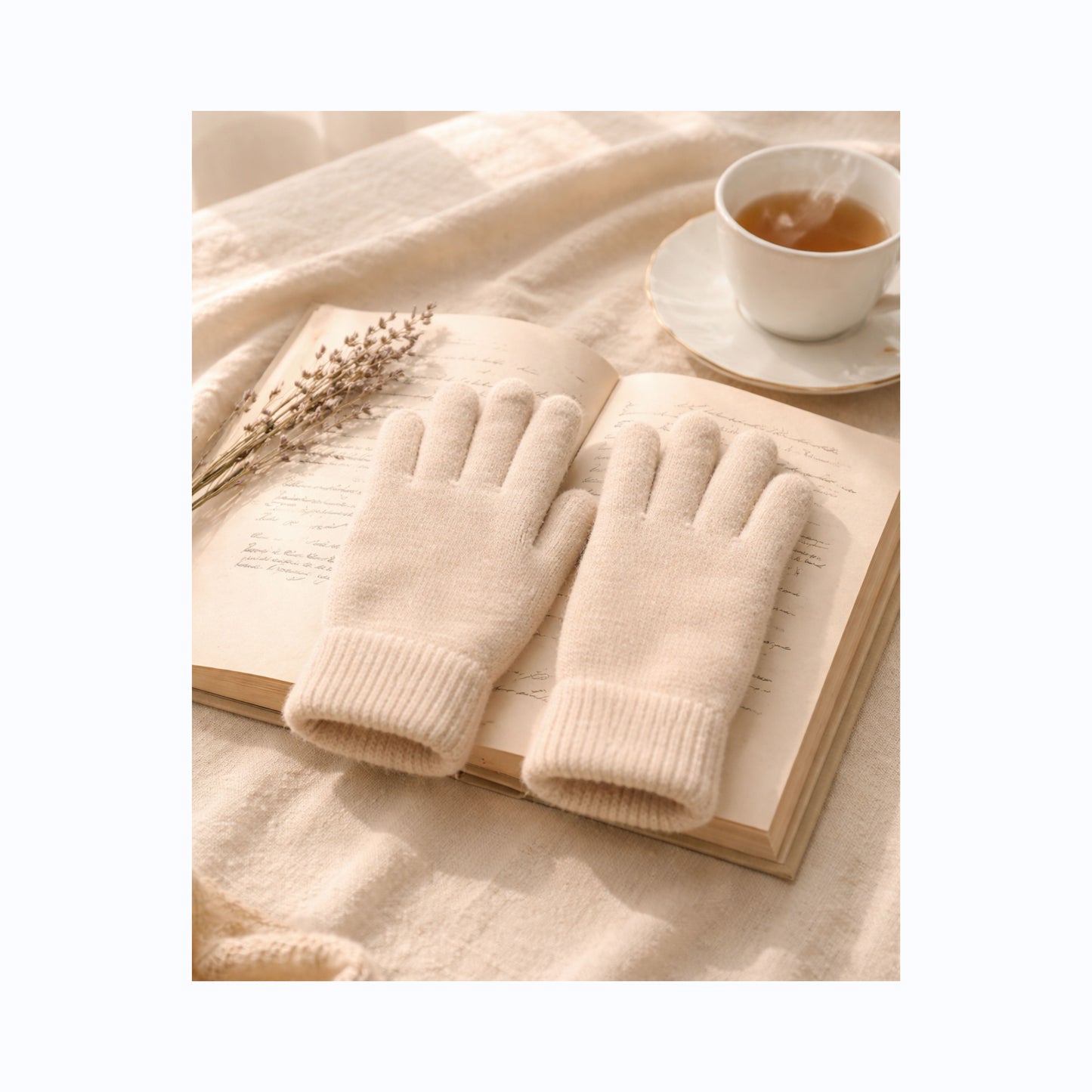 Purse & Glove Set - Beige
