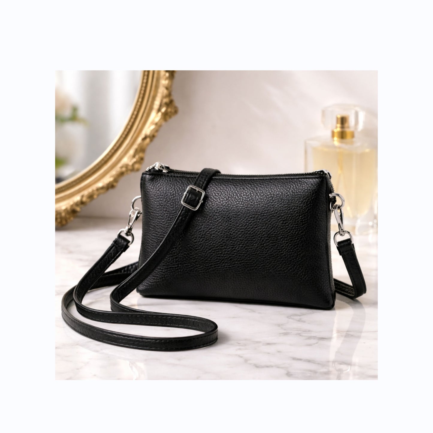 Purse & Glove Gift Set- Black & Gray