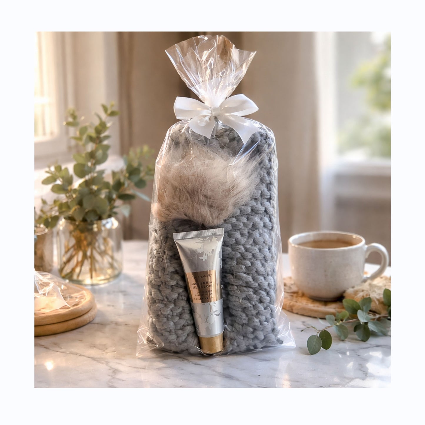 Knit Slipper Set-Blue