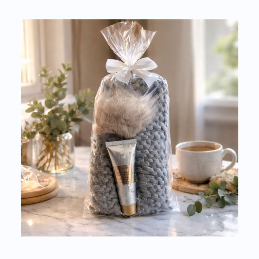 Knit Slipper Set-Blue