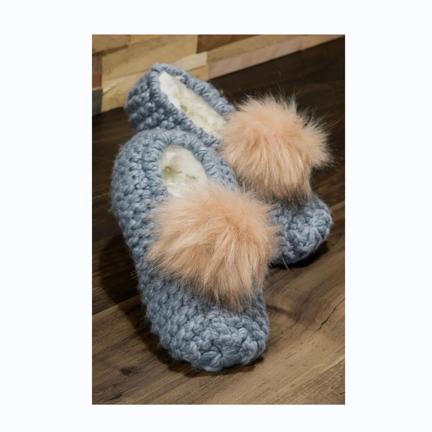 Knit Slipper Set-Blue