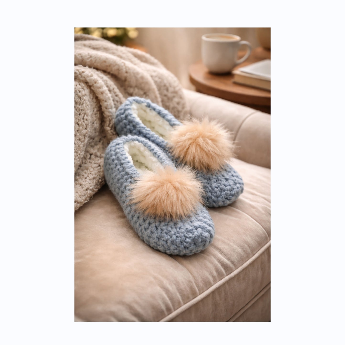 Knit Slipper Set-Blue