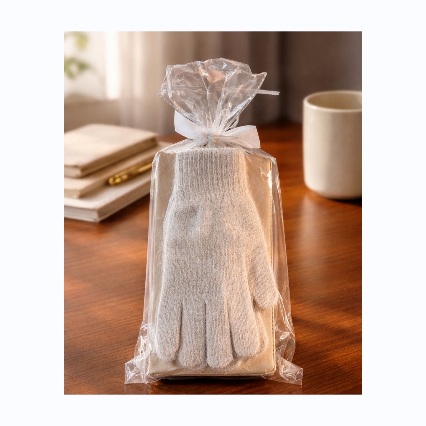 Purse & Glove Set - Beige