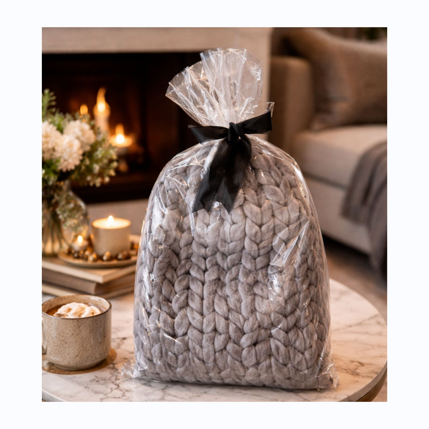 Chunky Knit Gray Hat