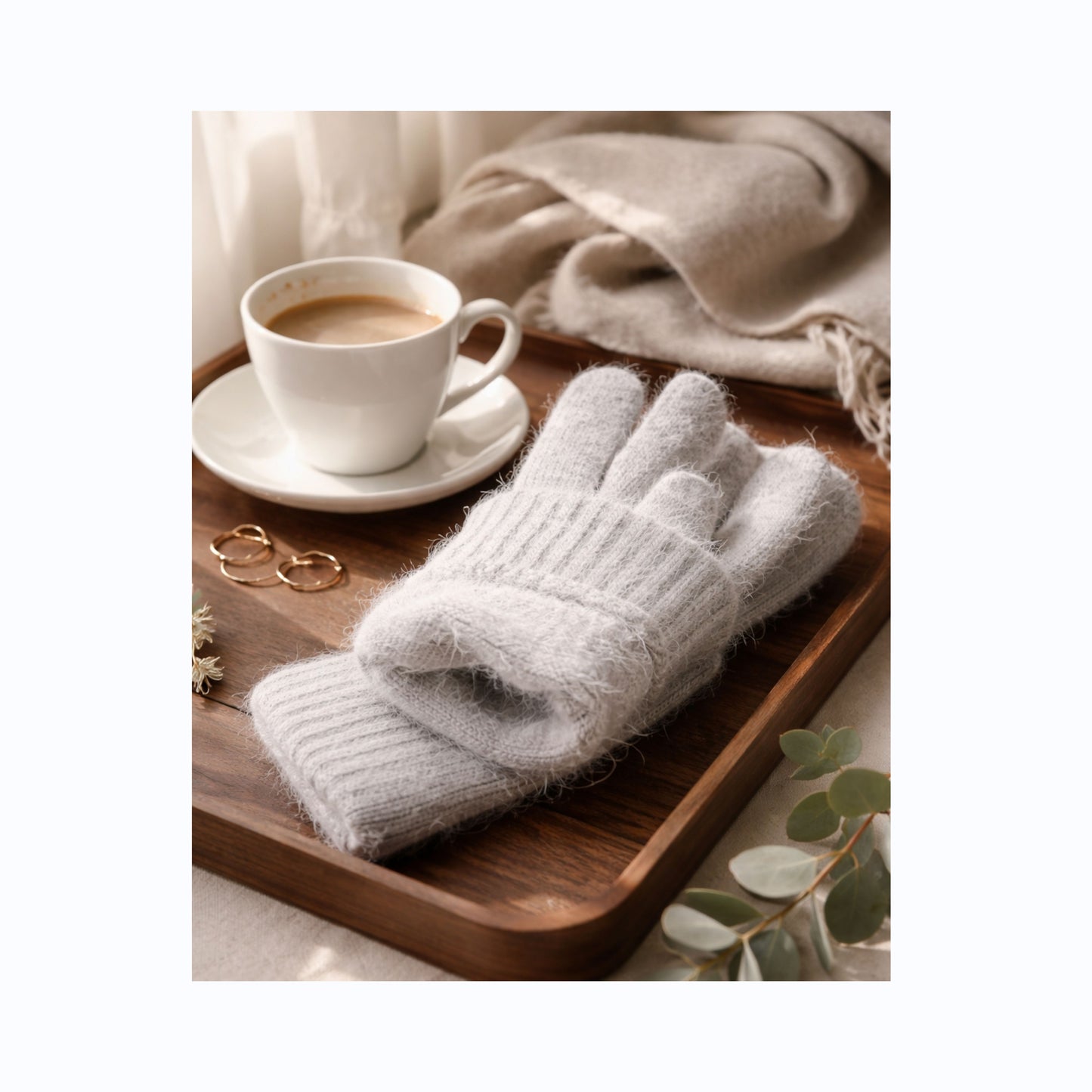 Purse & Glove Set - Gray and Black