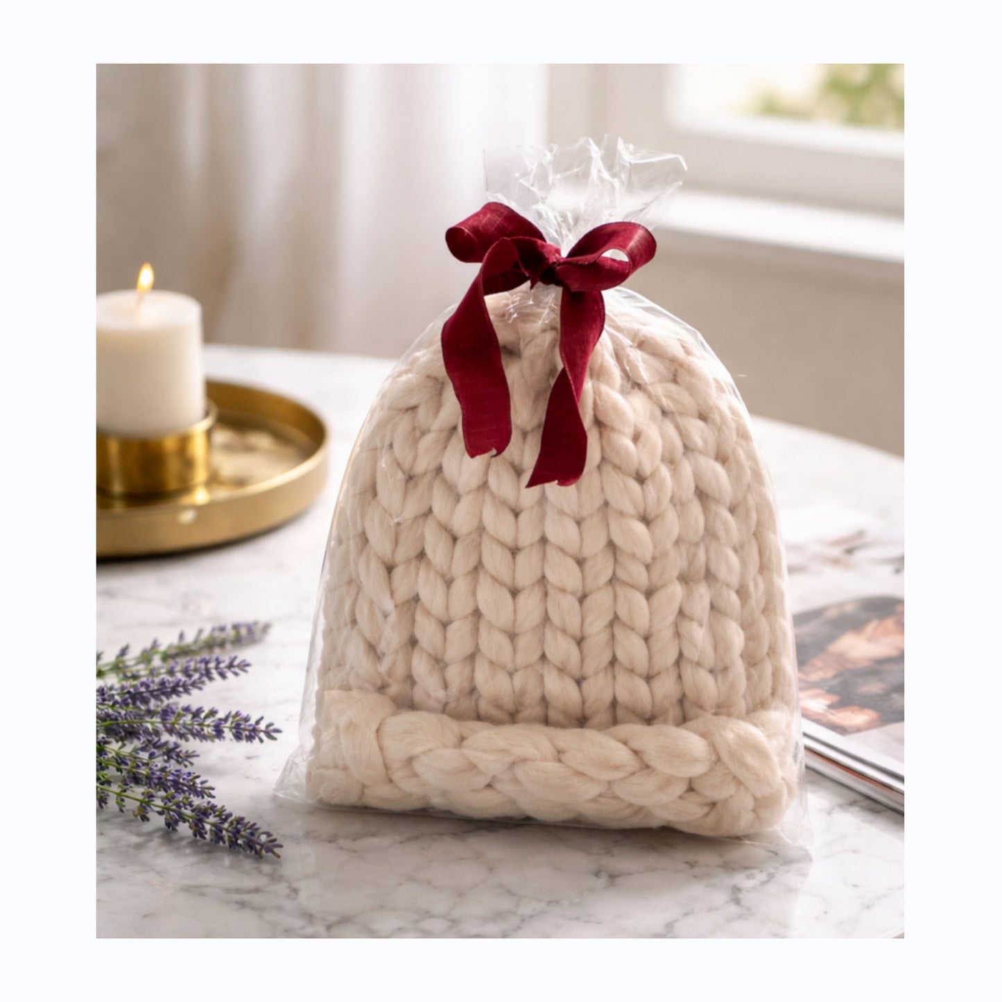 Chunky Knit Ivory Hat