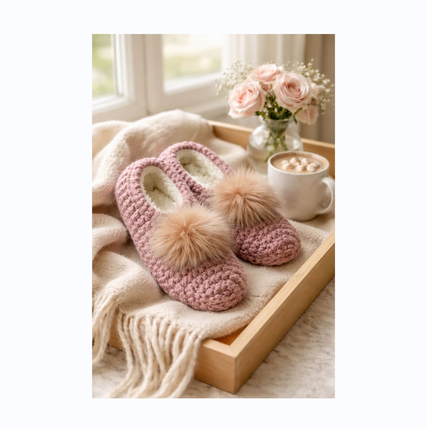 Knit Slipper Set - Pink