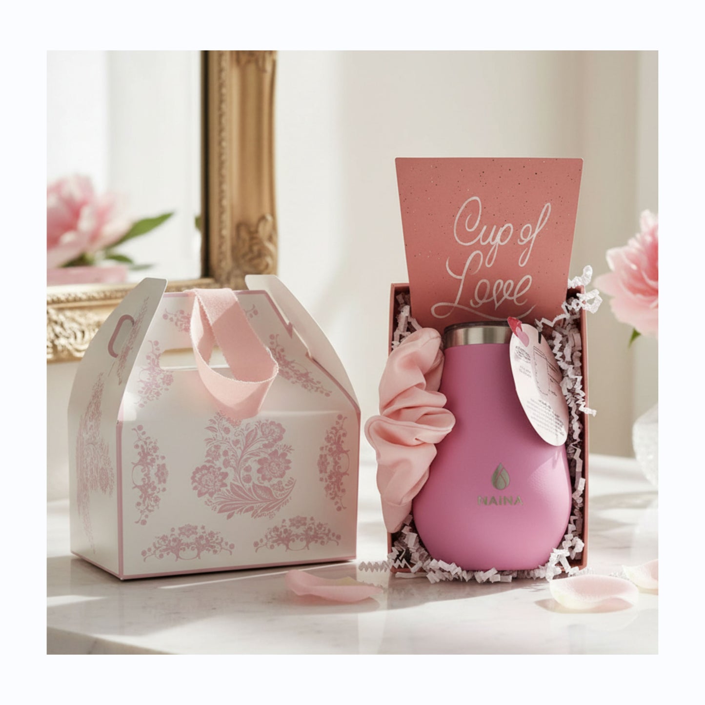 Tea & Tumbler Gift Set - Pink Toile