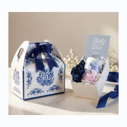 Tea & Tumbler Gift Set - Blue Toile
