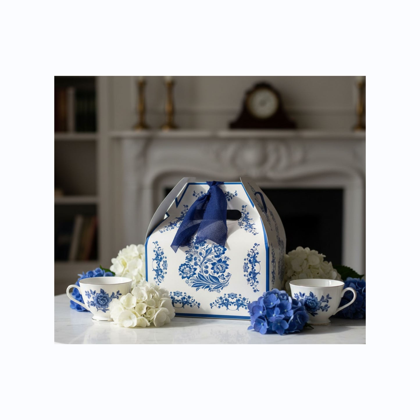 Tea & Tumbler Gift Set - Blue Toile