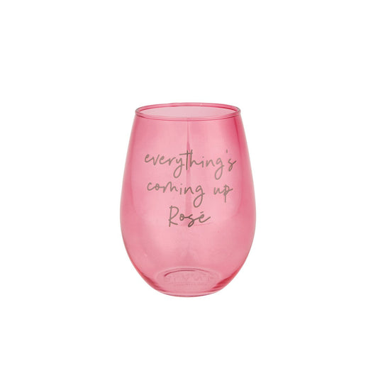 Everything’s Coming Up Rose Stemless Wine Glass