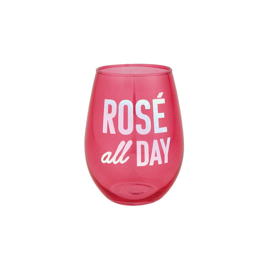 Rose’ All Day  Stemless Wine Glass