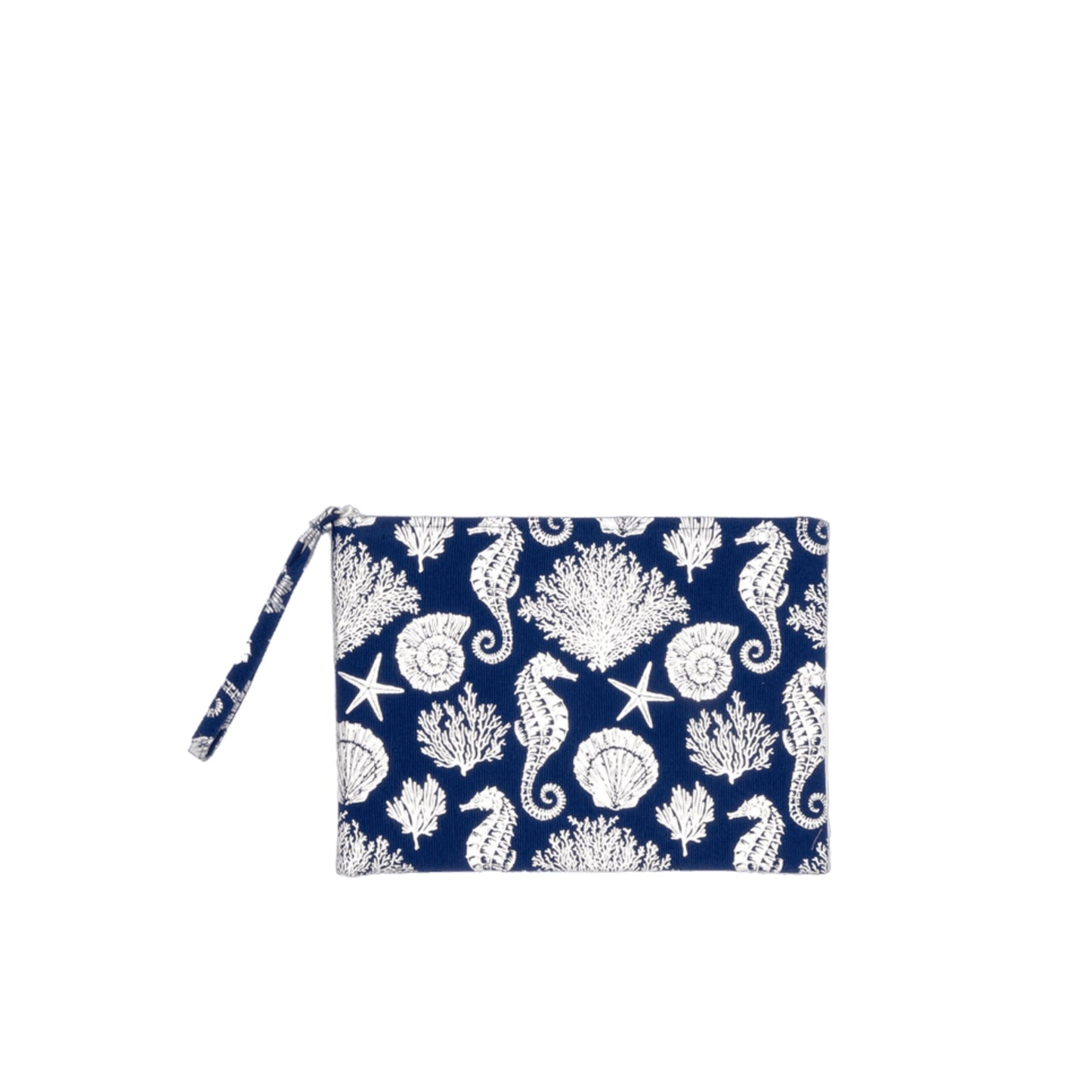 Ocean Life Navy Metallic Pouch