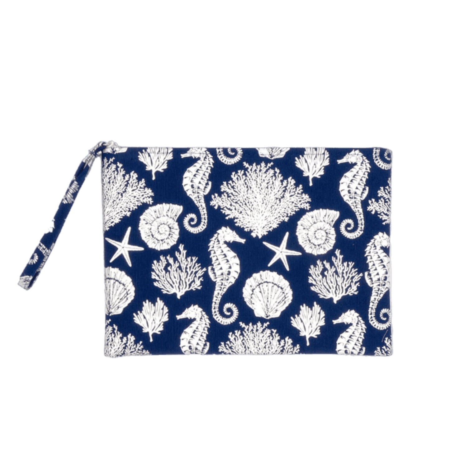 Ocean Life Navy Metallic Pouch